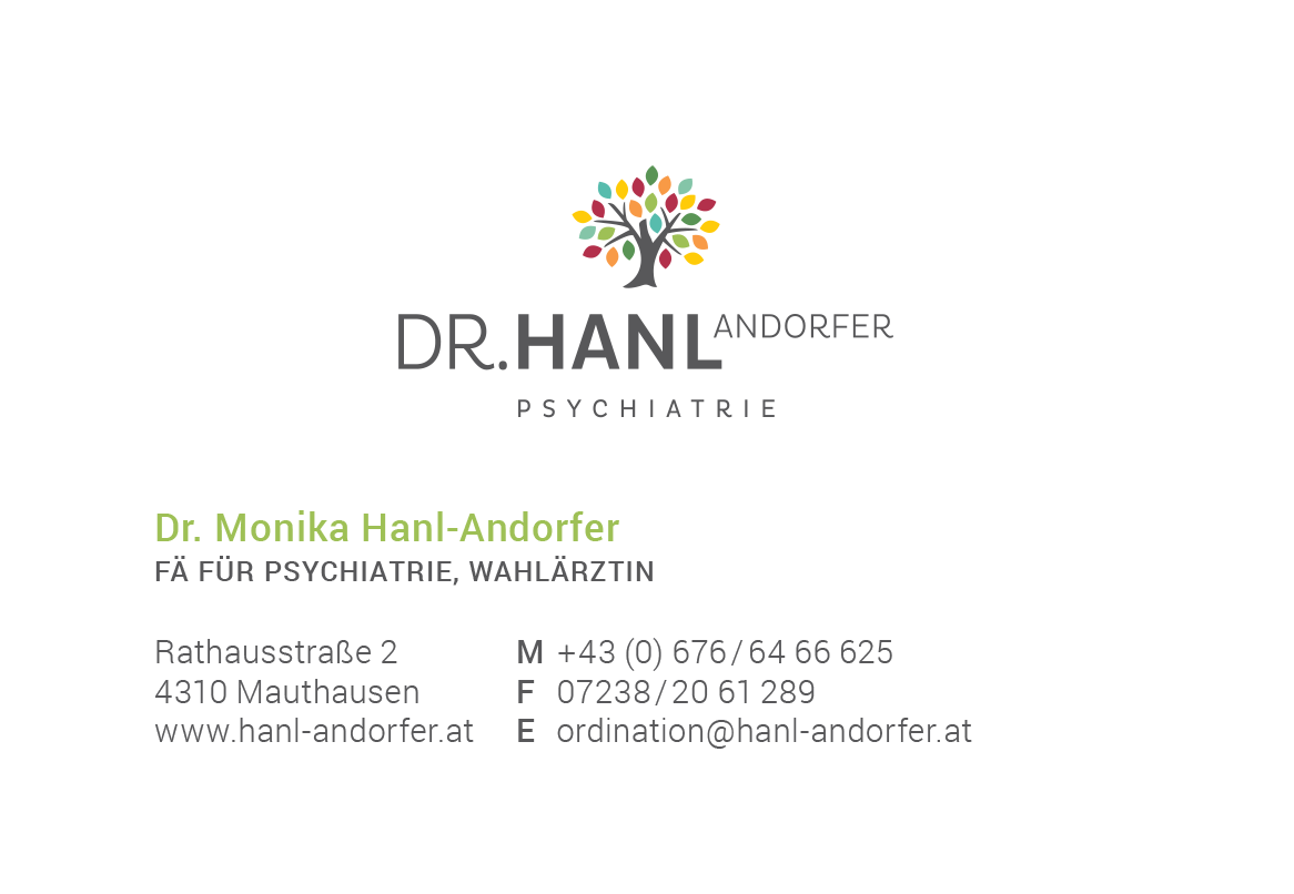 Visitenarte, Tel: +43 (0)676/6466625, Email: ordination@hanl-andorfer.at